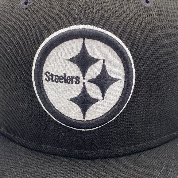 New Era 9FIFTY Pittsburgh Steelers Black White Snapback Hat (H23) - Picture 9 of 10
